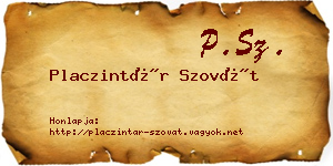 Placzintár Szovát névjegykártya